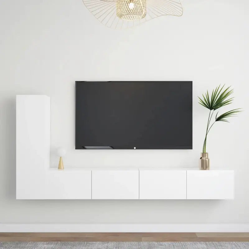 Tv-meubels muurbevestigd met opbergruimte voor een moderne woonstijl - Wit / 3 / 100 cm - Tv-meubels