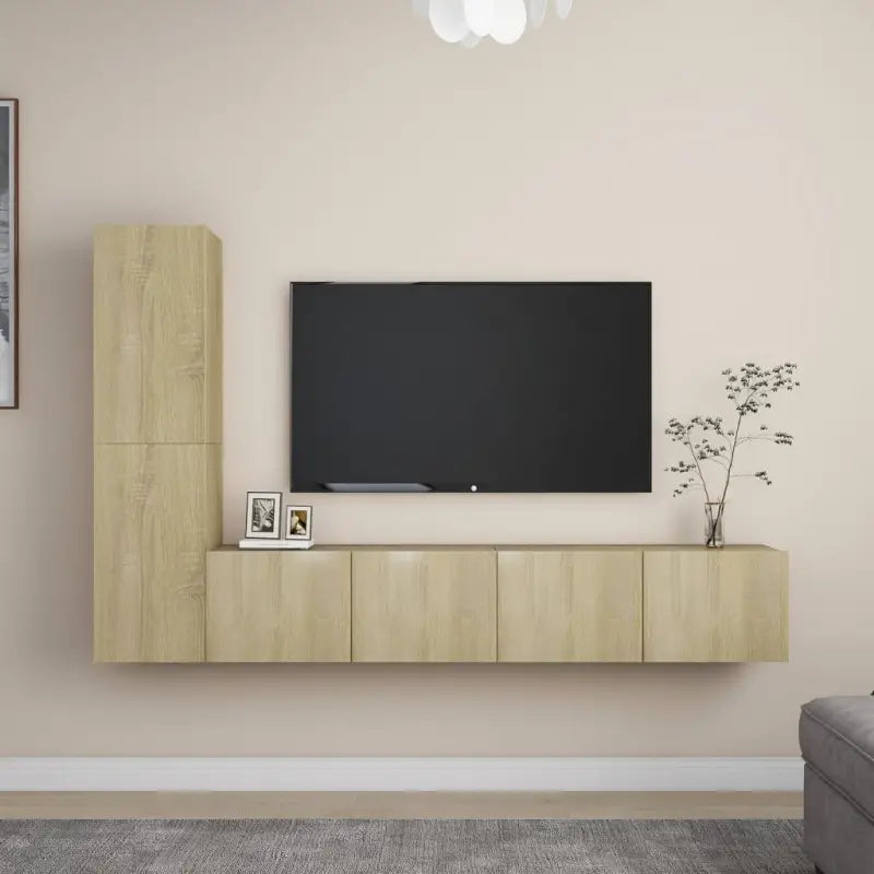 Tv-meubels muurbevestigd met opbergruimte voor een moderne woonstijl - Sonoma eiken / 4 / 80 cm - Tv-meubels