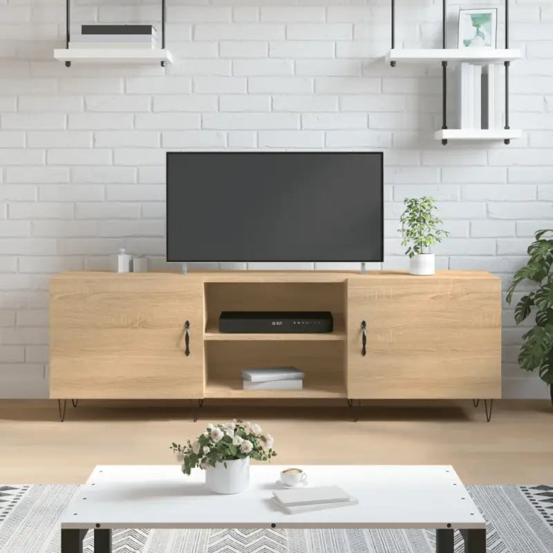 Tv-meubels van bewerkt hout met ijzeren poten voor een trendy uitstraling - Sonoma eiken / 1 - Tv-meubels