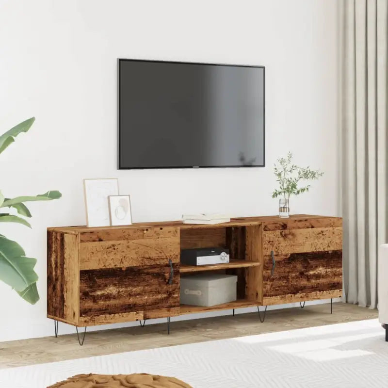 Tv-meubels van bewerkt hout met ijzeren poten voor een trendy uitstraling - Oud hout / 1 - Tv-meubels