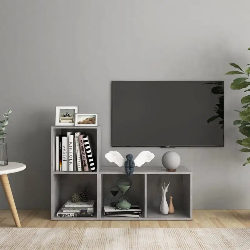 Tv-meubels van bewerkt hout met klassiek en trendy design - Betongrijs / 72 x 35 x 36.5 cm / 1 - Tv-meubels