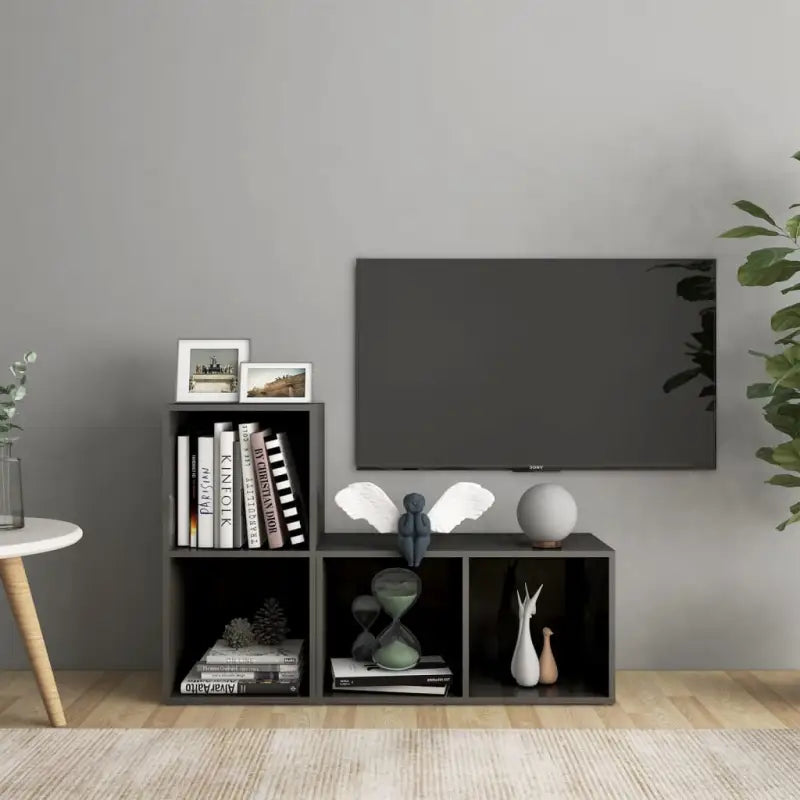Tv-meubels van bewerkt hout met klassiek en trendy design - Hoogglans grijs / 72 x 35 x 36.5 cm / 1 - Tv-meubels