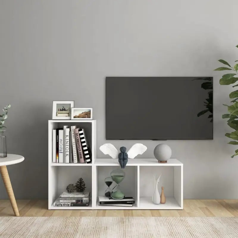 Tv-meubels van bewerkt hout met klassiek en trendy design - Wit / 72 x 35 x 36.5 cm / 1 - Tv-meubels