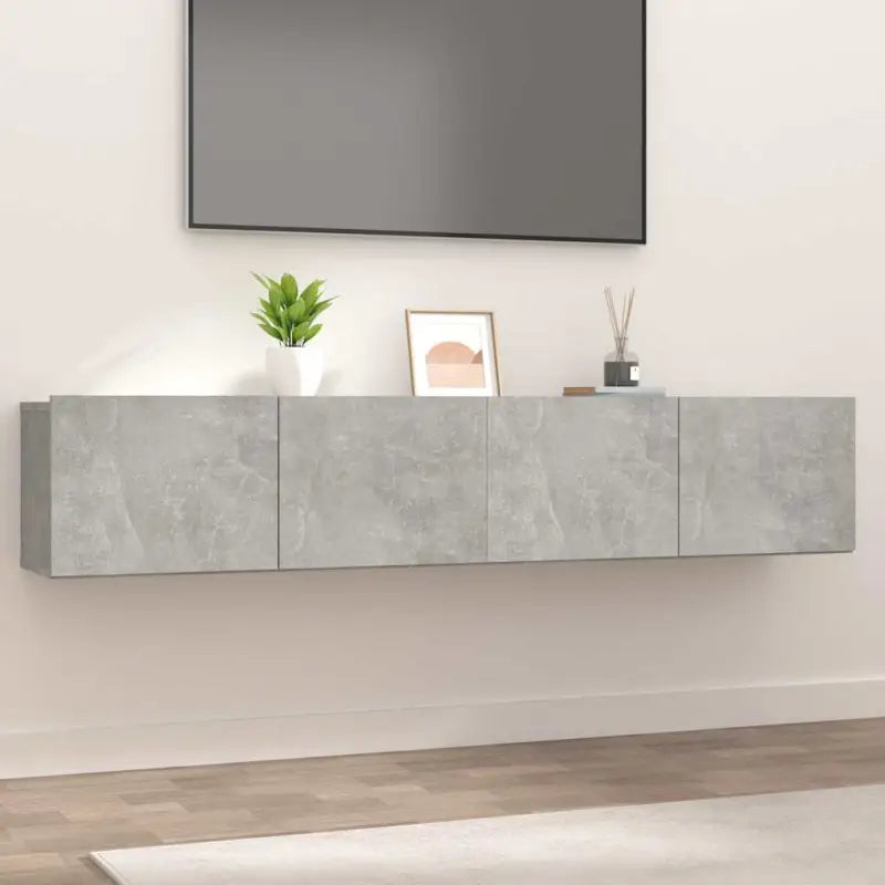 Tv-meubels van bewerkt hout met modern en stevig design - Betongrijs / 2 - Tv-meubels