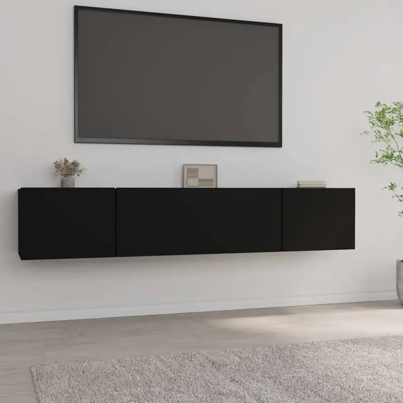 Tv-meubels van bewerkt hout met modern en stevig design - Zwart / 2 - Tv-meubels