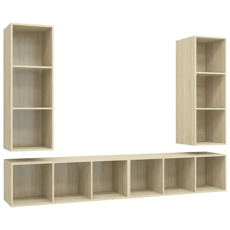 Tv-meubels van bewerkt hout met opbergruimte en muurbevestiging - Tv-meubels