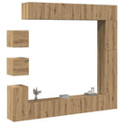 Tv-meubels van bewerkt hout met ruime opbergruimte en moderne uitstraling - artisanaal eikenkleurig / 1 - Tv-meubels