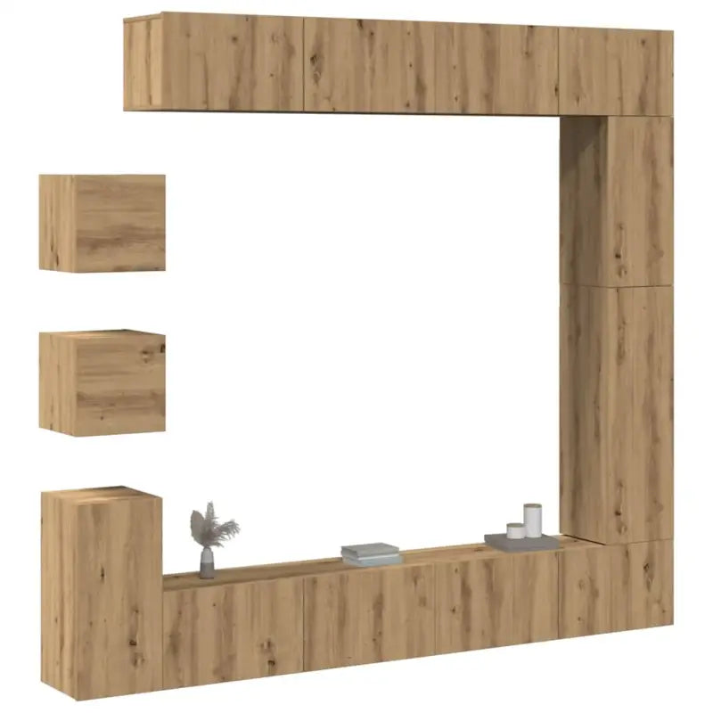 Tv-meubels van bewerkt hout met ruime opbergruimte en moderne uitstraling - artisanaal eikenkleurig / 1 - Tv-meubels