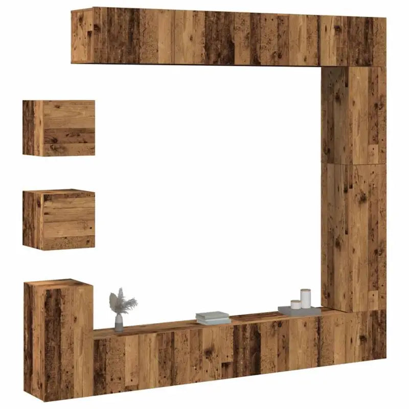 Tv-meubels van bewerkt hout met ruime opbergruimte en moderne uitstraling - Oud hout / 1 - Tv-meubels