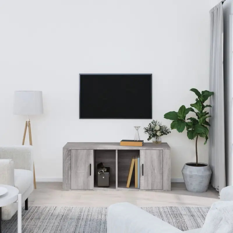 Tv-meubels van bewerkt hout met stevig en trendy design - Grijs sonoma / 1 - Tv-meubels