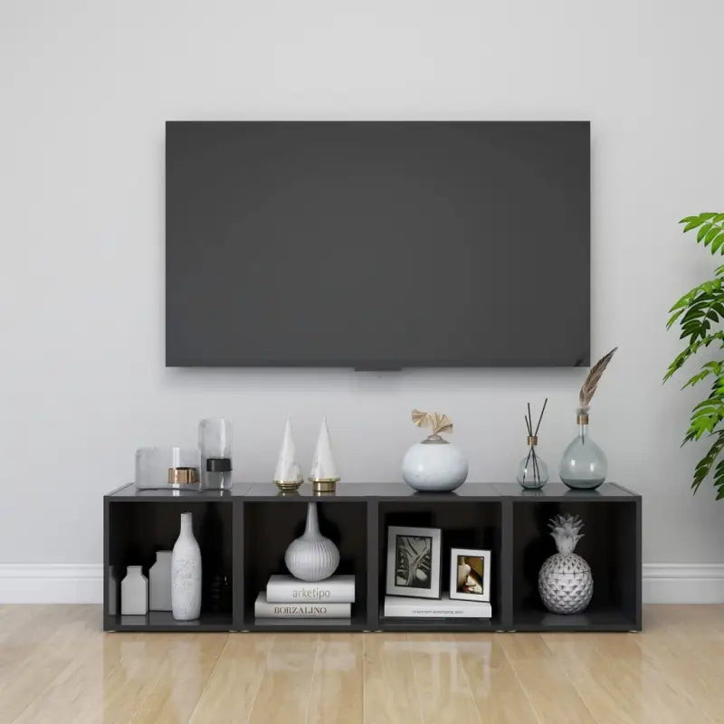 Tv-meubels van bewerkt hout met trendy en praktische design - Grijs / 4 - Tv-meubels