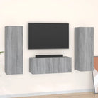 Tv-meubels van bewerkt hout met trendy en praktische design - Grijs sonoma / 3 / 80 cm - Tv-meubels