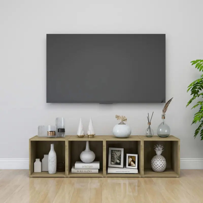 Tv-meubels van bewerkt hout met trendy en praktische design - Sonoma eiken / 4 - Tv-meubels