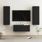 Tv-meubels van bewerkt hout met trendy en praktische design - Zwart / 3 / 80 cm - Tv-meubels