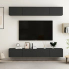 Tv-meubels van bewerkt hout met trendy en praktische design - Zwart / 4 / 100 cm - Tv-meubels