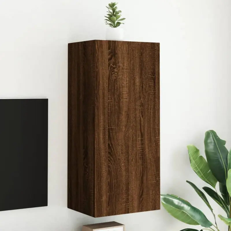 Tv-meubels van bewerkt hout voor een ruime en opgeruimde woonkamer - bruin eikenkleur / 1 / 90 cm - Tv-meubels