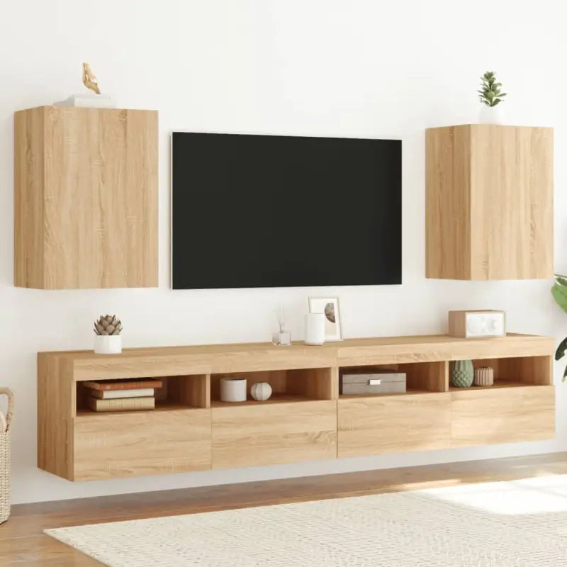 Tv-meubels van bewerkt hout voor een ruime en opgeruimde woonkamer - Sonoma eiken / 2 / 60 cm - Tv-meubels