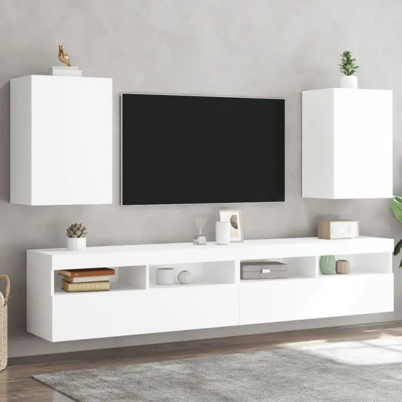 Tv-meubels van bewerkt hout voor een ruime en opgeruimde woonkamer - Wit / 2 / 60 cm - Tv-meubels