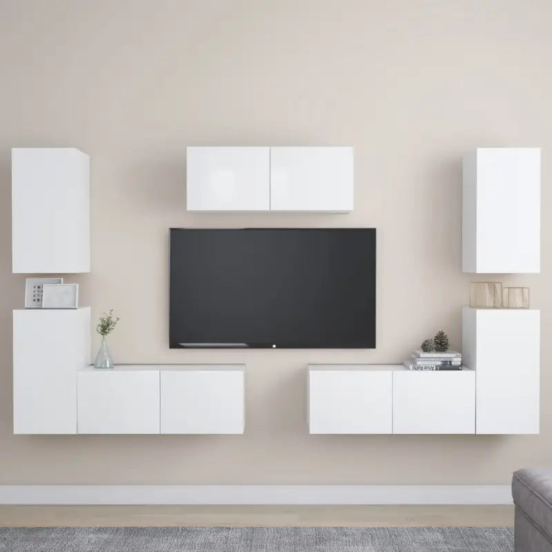Tv-meubels van bewerkt hout voor een trendy en praktische kameraccent - Wit / 1 / 80 cm - Tv-meubels