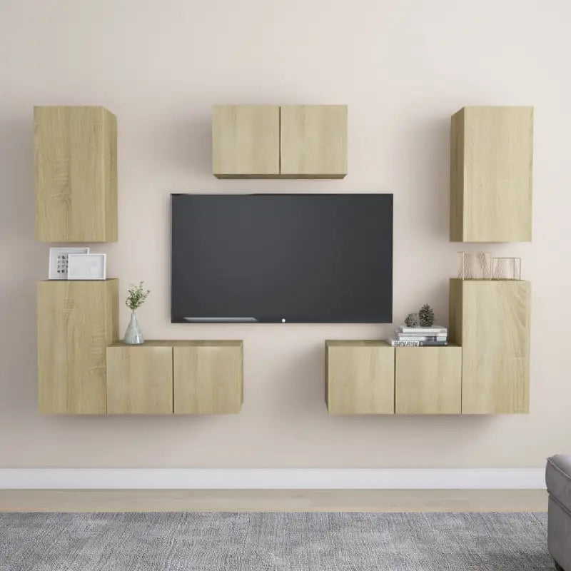 Tv-meubels van bewerkt hout voor een trendy en praktische kameraccent - Sonoma eiken / 1 / 60 cm - Tv-meubels