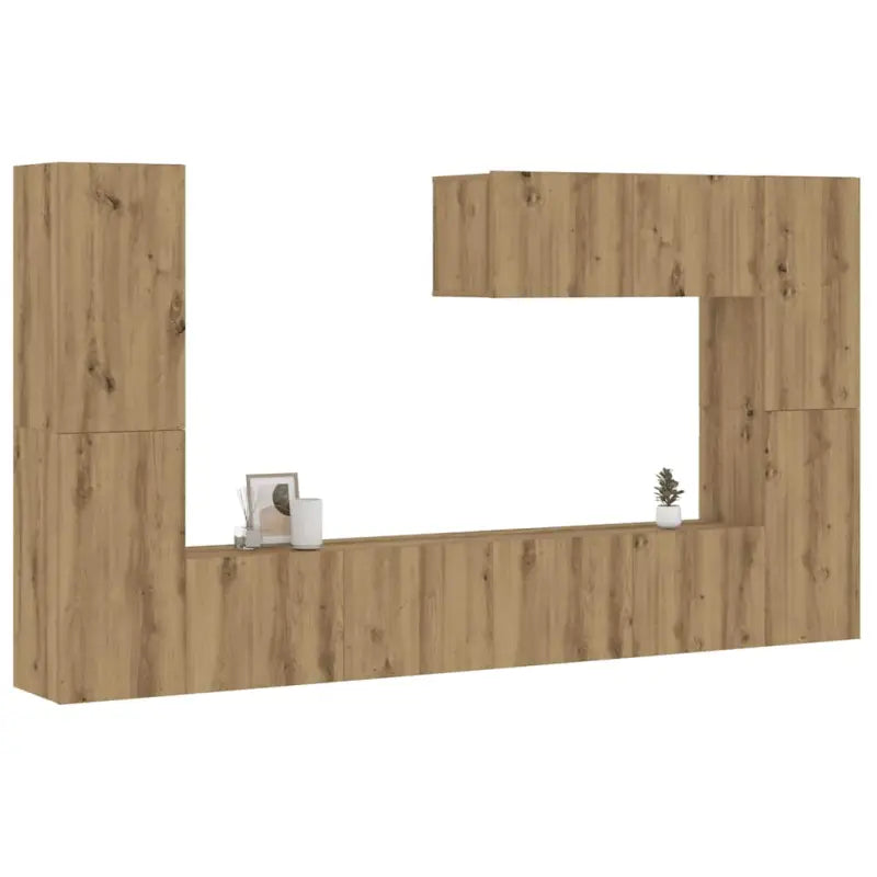 Tv-meubels van bewerkt hout voor een trendy en praktische kameraccent - artisanaal eikenkleurig / 1 / 80 cm - Tv-meubels