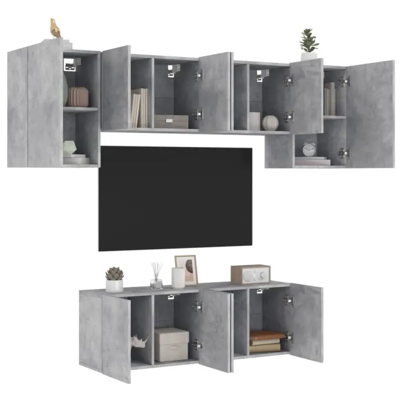 Tv-meubels voor bewerkt hout met hoogwaardig stevig en vochtbestendig materiaal - Betongrijs / 1 - Tv-meubels