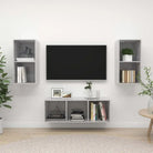 Tv-Meubelset Met Opbergruimte en Wandmontage - Betongrijs / 1 - Tv-meubels