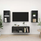 Tv-Meubelset Met Opbergruimte en Wandmontage - Hoogglans grijs / 1 - Tv-meubels