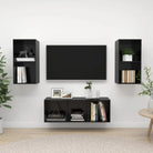 Tv-Meubelset Met Opbergruimte en Wandmontage - Hoogglans zwart / 1 - Tv-meubels