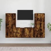 Tv-meubelset van bewerkt hout met hoogwaardig stevig en stabiel ontwerp - Gerookt eiken / 3 - Tv-meubels
