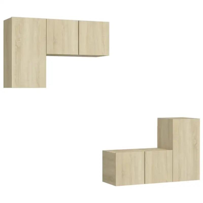 Tv-meubelset van bewerkt hout met opbergruimte en wandmontage - Tv-meubels