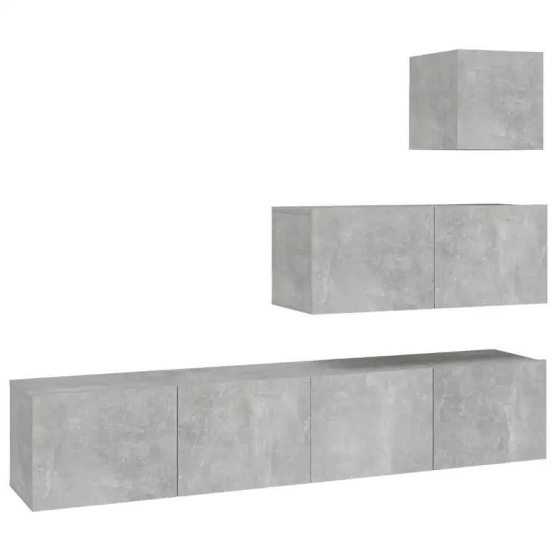 Tv-meubelset van bewerkt hout met strak modern design - Tv-meubels