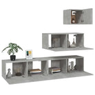 Tv-meubelset van bewerkt hout met strak modern design - Tv-meubels