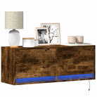 Tv-wandmeubel van bewerkt hout in gerookt eiken voor duurzame installatie - Gerookt eiken / 1 / 100 cm - Tv-meubels