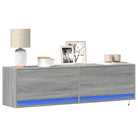 Tv-wandmeubel van bewerkt hout in gerookt eiken voor duurzame installatie - Grijs sonoma / 1 / 140 cm - Tv-meubels