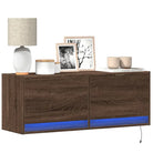 Tv-wandmeubel van bewerkt hout in gerookt eiken voor duurzame installatie - bruin eikenkleur / 1 / 100 cm - Tv-meubels