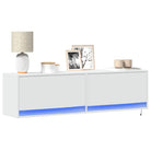 Tv-wandmeubel van bewerkt hout in gerookt eiken voor duurzame installatie - Wit / 1 / 140 cm - Tv-meubels