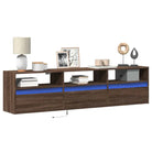Tv-wandmeubel van bewerkt hout in gerookt eiken voor stabiele opstelling - bruin eikenkleur / 1 / 180 cm - Tv-meubels