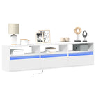 Tv-wandmeubel van bewerkt hout in gerookt eiken voor stabiele opstelling - Wit / 1 / 180 cm - Tv-meubels