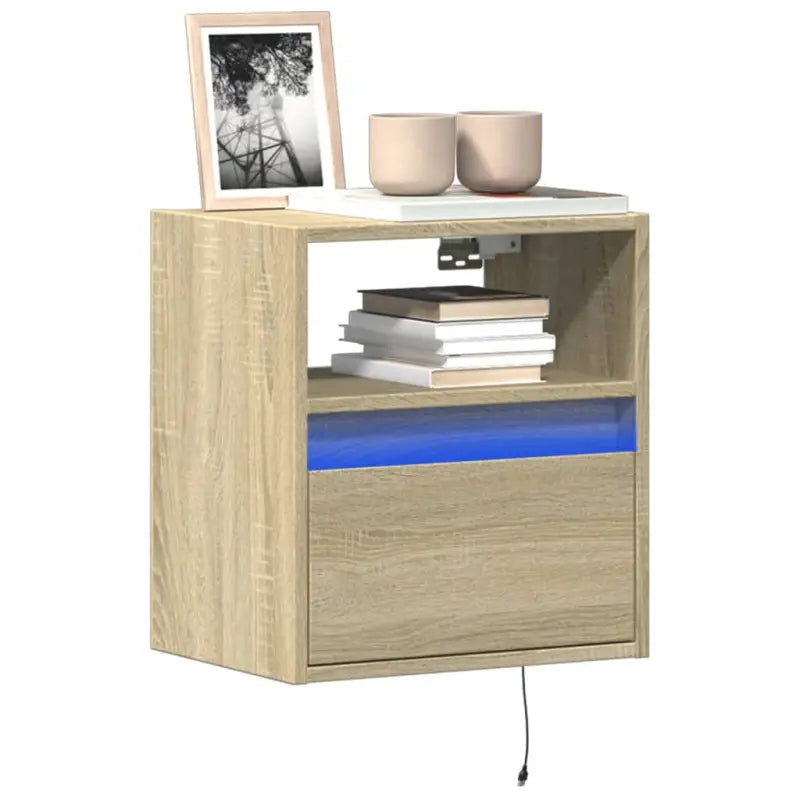 Tv-wandmeubel van bewerkt hout in gerookt eiken voor stabiele opstelling - Sonoma eiken / 1 / 41 cm - Tv-meubels