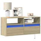 Tv-wandmeubel van bewerkt hout in gerookt eiken voor stabiele opstelling - Sonoma eiken / 1 / 100 cm - Tv-meubels