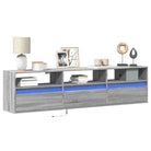 Tv-wandmeubel van bewerkt hout in gerookt eiken voor stabiele opstelling - Grijs sonoma / 1 / 180 cm - Tv-meubels