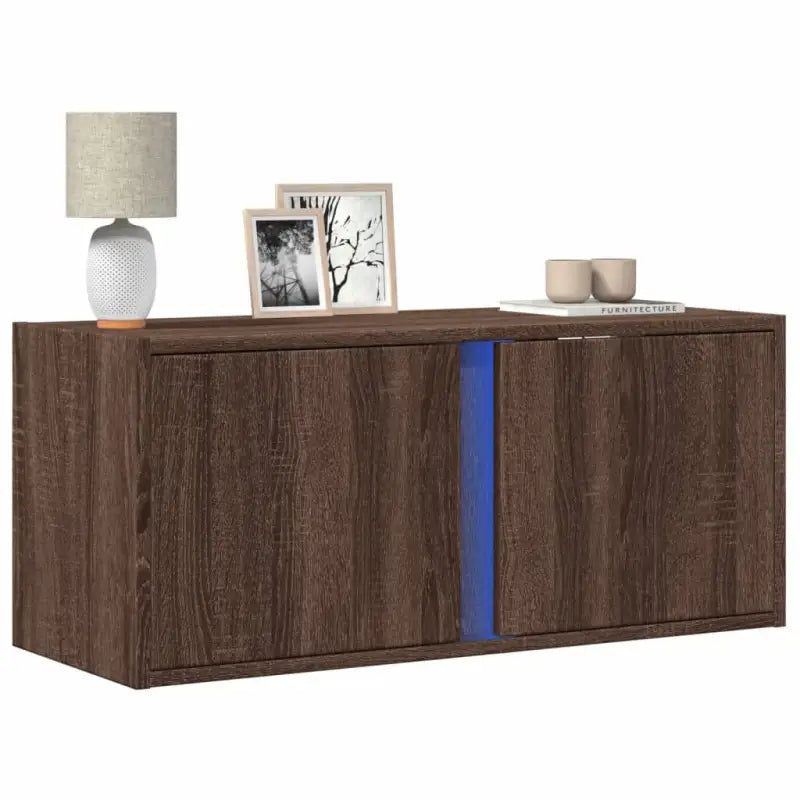 Tv-wandmeubel van bewerkt hout in grijs sonoma voor een nette woonkamer - bruin eikenkleur / 1 / 80 cm - Tv-meubels