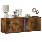Tv-wandmeubel van bewerkt hout in grijs sonoma voor een nette woonkamer - Gerookt eiken / 1 / 100 cm - Tv-meubels