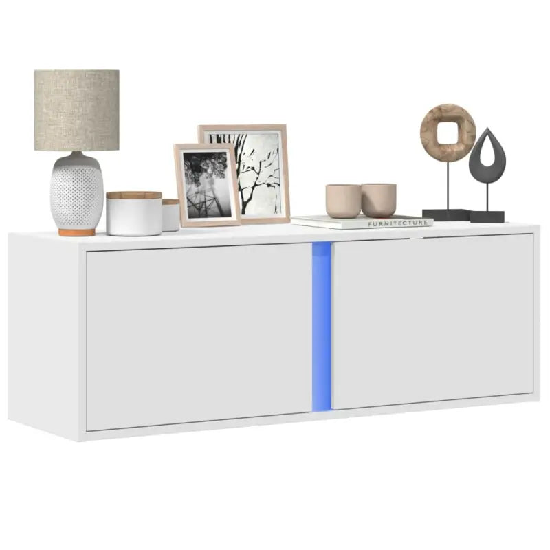 Tv-wandmeubel van bewerkt hout in grijs sonoma voor een nette woonkamer - Wit / 1 / 100 cm - Tv-meubels
