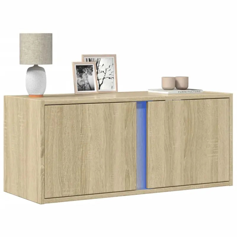 Tv-wandmeubel van bewerkt hout in grijs sonoma voor een nette woonkamer - Sonoma eiken / 1 / 80 cm - Tv-meubels