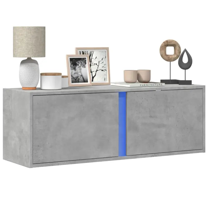 Tv-wandmeubel van bewerkt hout in grijs sonoma voor een nette woonkamer - Betongrijs / 1 / 100 cm - Tv-meubels