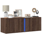 Tv-wandmeubel van bewerkt hout in grijs sonoma voor een nette woonkamer - bruin eikenkleur / 1 / 100 cm - Tv-meubels