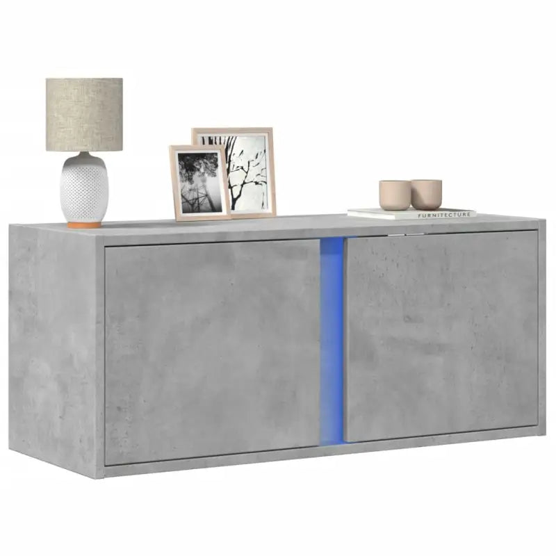 Tv-wandmeubel van bewerkt hout in grijs sonoma voor een nette woonkamer - Betongrijs / 1 / 80 cm - Tv-meubels