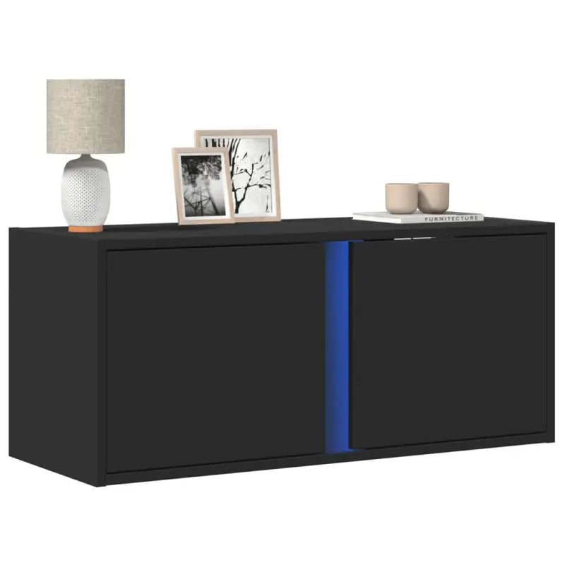 Tv-wandmeubel van bewerkt hout in grijs sonoma voor een nette woonkamer - Zwart / 1 / 80 cm - Tv-meubels
